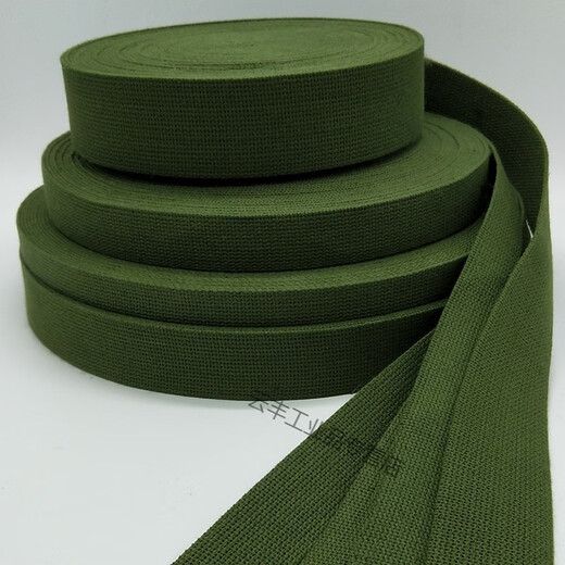Militärgrün eingedickter Anti-Rutsch-Leinwandverpackungsgürtel bewegte Marschbänder Flatriemen Polyester Baumwoll-Rucksack 1,5-5 cm 1,5 cm breit militärische Grünlänge 10 Meter