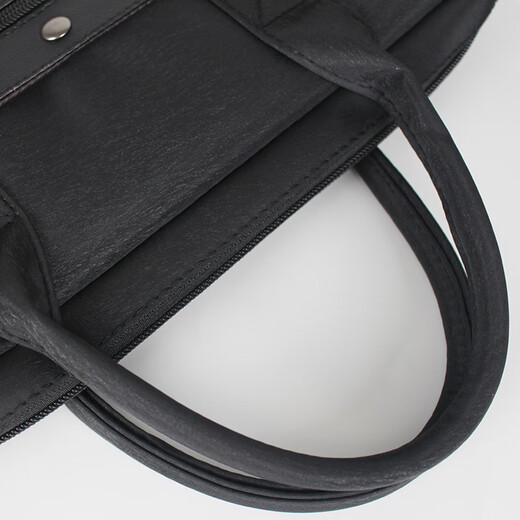 Jiandeng große Kapazität Portable Aktentasche Geschäftstasche verdickte Kleidung-resistente wasserdichte Tasche Leinwand zum Drucken von Logo Reißverschluss Leinwand Tasche 826 Schwarz Länge 38 cm * Breite 6 cm * Höhe 30 cm