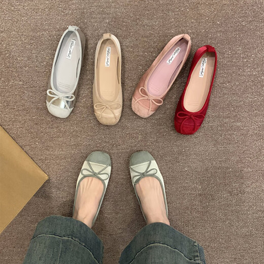Yupinjia plano plano zapatos de noche gentiles franceses zapatos rojos pequeños zapatos solteros zapatos para mujeres suaves zapatos de ballet plateado primavera verano otoño plateado 37