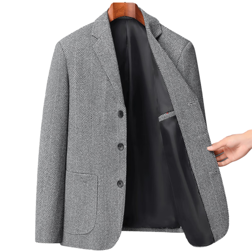Jinlilai Business Casual Wollanzug Männer Frühling neuer Stil Männer koreanischer Stil Slim Dads Modebereich Western Jacke Trend Flaggschiff Offizielles Grau M 170/100-120jin [Jin gleich 0,5 kg]