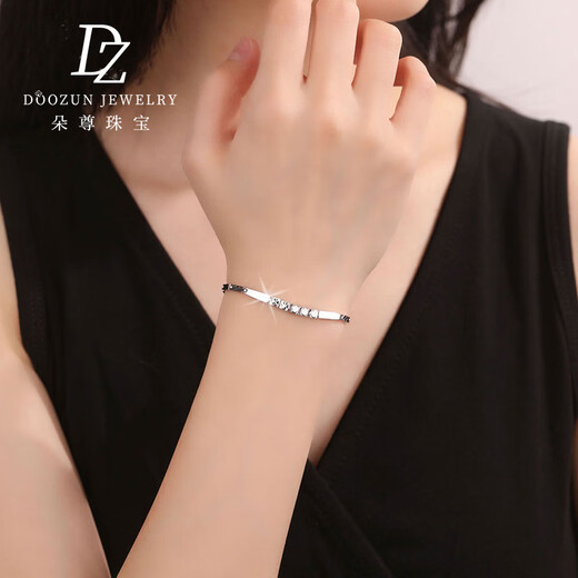 Duozun platinum bracelet for women pt950 new angel love bracelet simple and fashionable platinum bracelet for women birthday gift 7.7g/length 17cm/width 3.2mm