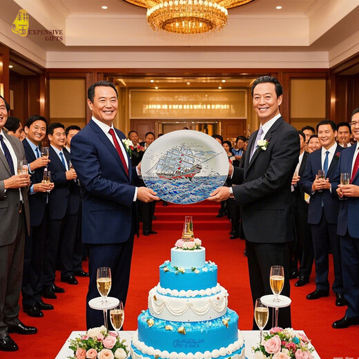 耕玉一帆风顺公司开业礼品办公室摆件高端乔迁之喜客厅摆件玄关 一帆风顺手绘盘-Φ32cm双面彩雕