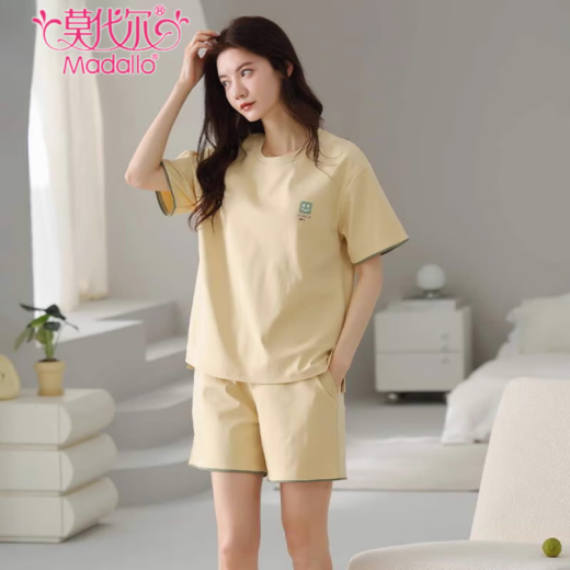 Pajamas modal Nouveau shorts de coton pur d'été de la femme Simple Coton Cotton Coton STYLE PEUT être porté à l'extérieur des vêtements maison Z9859 L Recommandé 100-120Jin [Jin est égal à 0,5 kg]