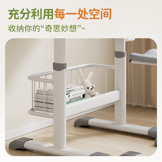 得力（deli）KF503-L儿童学习桌椅 学校课桌椅学生家用写字桌作业椅可升降(灰)