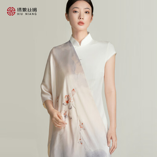 绣娘丝绸苏绣丝巾礼盒桑蚕丝真丝女士披肩围巾2025送领导长辈教师节礼物