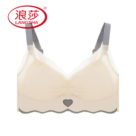 浪莎（LangSha）内衣女薄款大胸显小收副乳聚拢上托大码防下垂无痕显瘦文胸罩夏季 香槟 85C 38