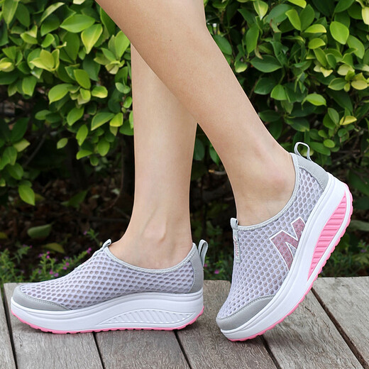 Adachiaki lijian zapatos más antiguos calzado de verano zapatos de malla para mujeres zapatos mecedoras deportes casuales de mujeres malla a las mujeres transpirables 1105 púrpura 35