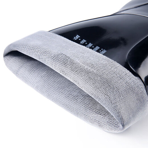 
3531 medium tube beef tendon sole three rain boots men's rain boots labor protection black rubber shoes water shoes black 44