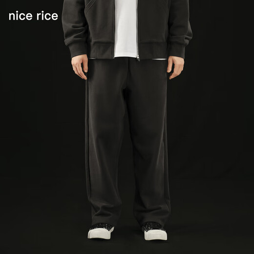 nice rice好饭 r.系列500G全棉直筒休闲卫裤[商场同款]NCQ12027 深灰色（500G） XL