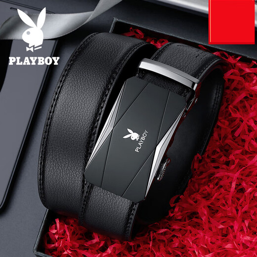 
Playboy (PLAYBOY) Men's belt genuine leather automatic buckle pure cowhide business casual belt belt belt store style 14110cm