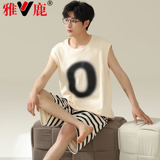 Yalu puro algodón de algodón chaleco para hombres shorts sin mangas sin mangas de verano adolescente de verano dibujos animados de ropa para alumno de ropa 719 l
