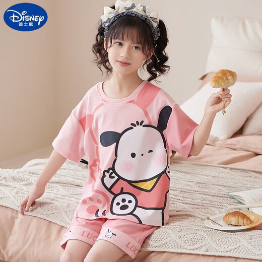 迪士尼（Disney）甜美可爱女童家居服套装优质棉少女款夏季短袖短裤甜美睡衣女孩 687莫代尔 130 童16码 建议身高130-140CM