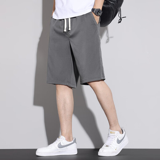 凡客诚品 VANCL夏季薄款休闲短裤男宽松2025新款直筒天丝运动中裤子男夏天五分裤 hj1049浅蓝色+hj1049深灰色 XL