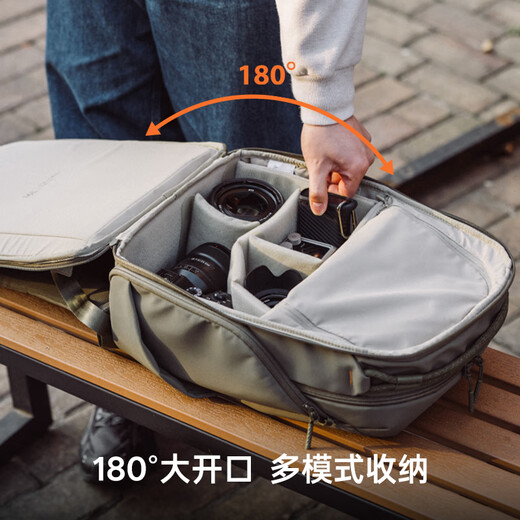 PGYTECH相机包蒲公英OneGoLite摄影包单反微单相机包多功能电脑双肩包防泼面料城市通勤轻量背负22L哑光黑