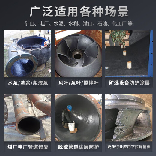 
MDUG BailuoS 9227 Silicon Carbide Repair Slurry Circulation Pump Case Desulfurization Pipe Wear-resistant Coating High Temperature Resistance [Black and Gray] 500g