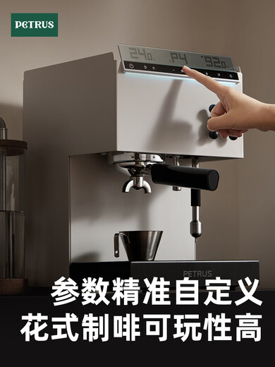 PETRUS PE3888PRO Máquina de café en blanco liso Pequeño hogar americano italiano Full semiautomático Comercial blanco
