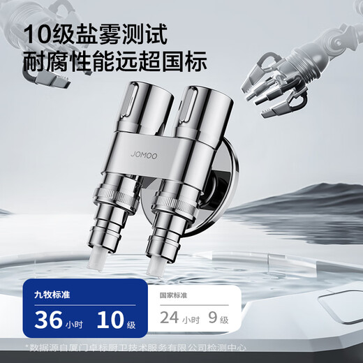 
JOMOO (JOMOO) One-in, two-outlet three-way angle valve brass double handle dual control separate water outlet automatic water stop 74124-795/1C-1