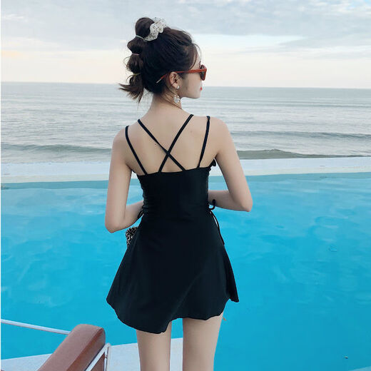 Qingchiying (QINGCHIYING) swimsuit women one-piece, cover the belly and make you look slim and conservative 2025 new Korean ins style hot spring sexy fairy swimsuit pink 12041 2XL