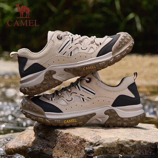 骆驼（CAMEL）防撞透气缓震舒适增高城市户外轻徒步鞋男 G15M342059 杏色 42