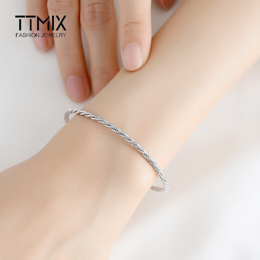 TTMIX new Chinese twist PT950 bracelet chain platinum fashionable oval platinum bracelet for girlfriend 11.7-11.9g thick 2.7mm