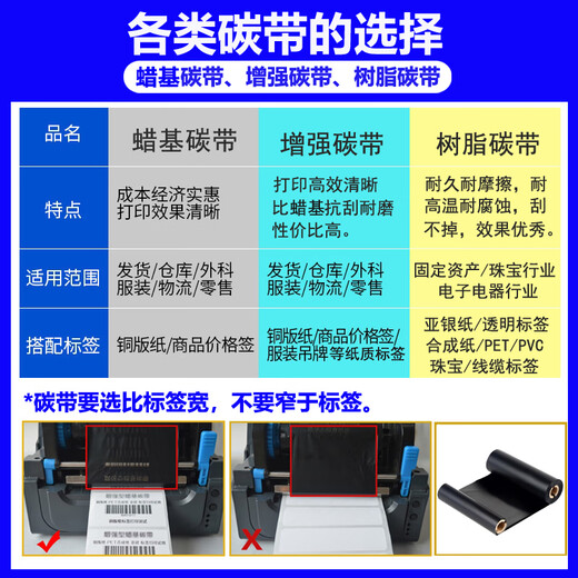 Meiyiyang TSC T-4502E 4503E LPX7070 7373 B-2404 Drucker Kohlenstoffband Barcode Ribbon Harz 110 mm*300 m verstärkt