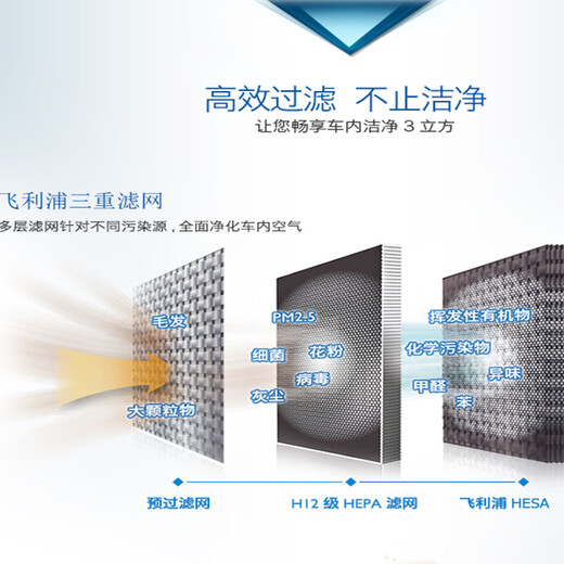 Philips (PHILIPS) Philips car air purifier ACA251 high-efficiency odor removal car special smoke removal formaldehyde PM2.5 ACA251 official standard