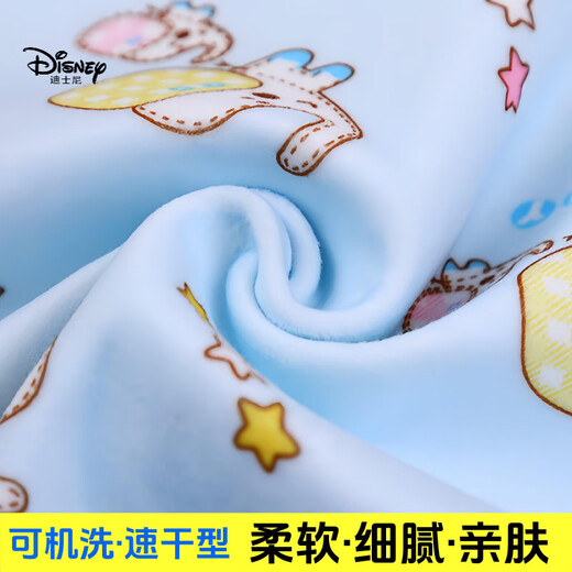 迪士尼（Disney）宝宝隔尿垫双面绒透气可洗防水铺炕婴儿防漏尿儿童油布换尿布床垫 蓝色系 100x150cm