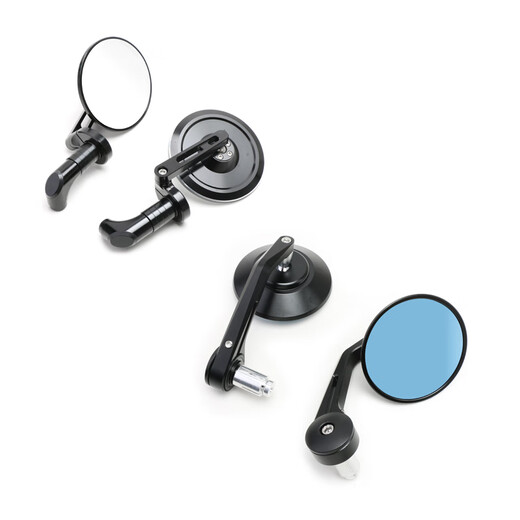 Mangmang suitable for Wuyang Honda F125 modified handlebar rearview mirror windshield children's armrest NWF125 handlebar mirror parts folding small round mirror silver 80MM