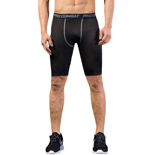 Basketball tight shorts five-point American men's sports running, fitness quick-drying base sports students high-elastic training five-point pants 702-black L