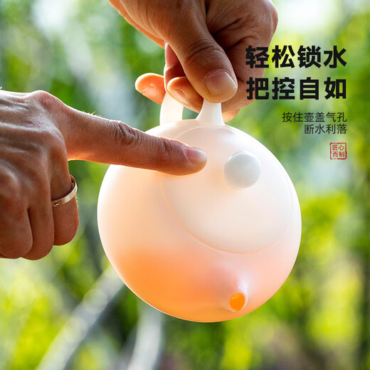 Yuquan Longmen Bingzhong Jade Porcelain Bisque-fired Xishi Pot Dehua White Porcelain High-end Purely Handmade Precision Single Teapot Tea Set Gift Box Bingzhong Jade Porcelain Bisque-fired Xishi Pot (180ml)