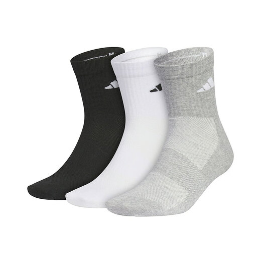 Chaussettes adidas chaussettes masculines chaussettes de sport pour femmes sportiels en atténuation d'humidité et transpiration de chaussettes décontractées de chaussettes à haut haut JC9272 Black and White Grey à trois paires L-4346