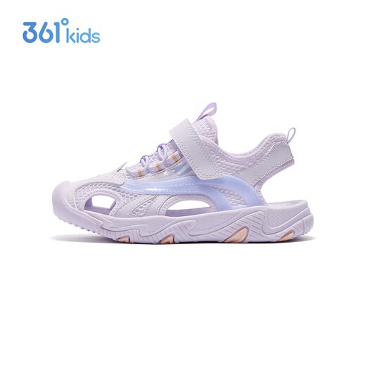 361 Children's Shoes Children's Sandals 25 Summer Breathable Cushioning Toe Guard Beach Sandals for Boys and Girls Purple 34