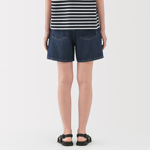 Muji (Muji) Frauen Kapok Mix Denim Shorts Frauenhose 25-jähriges Sommer Neues Produkt Denim Rejuvenation Frauenkleidung BE1VKA5S Blue L (165/70a)