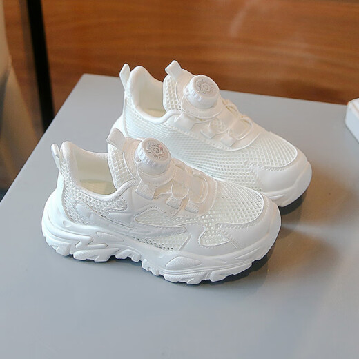 
Dr. Jiang's brand of children's white shoes for boys and girls' sports shoes 2025 new spring and summer mesh breathable white shoes running 9928 white single net <upgraded version> 31 inner length 19.2CM