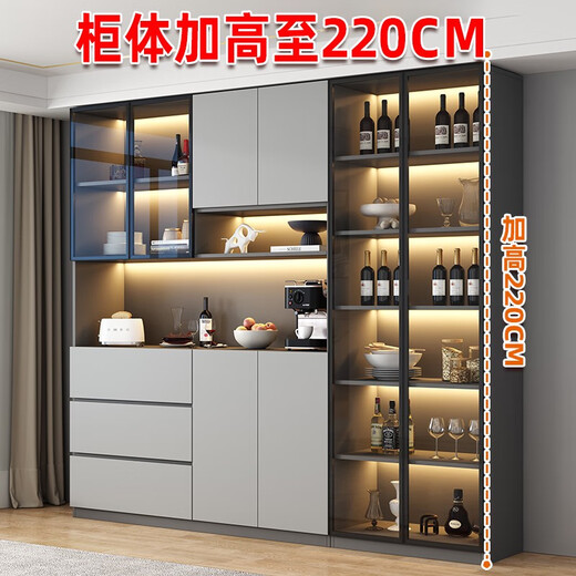 Der Speiseseitenschrank ist in ein einfaches modernes Wohnzimmer mit einer Wand integriert. 2024 Neues Teeschrank leichter Luxusschrank -Lagerschrank kann angepasst werden. Stil 12240*40*220 SF Express Installation