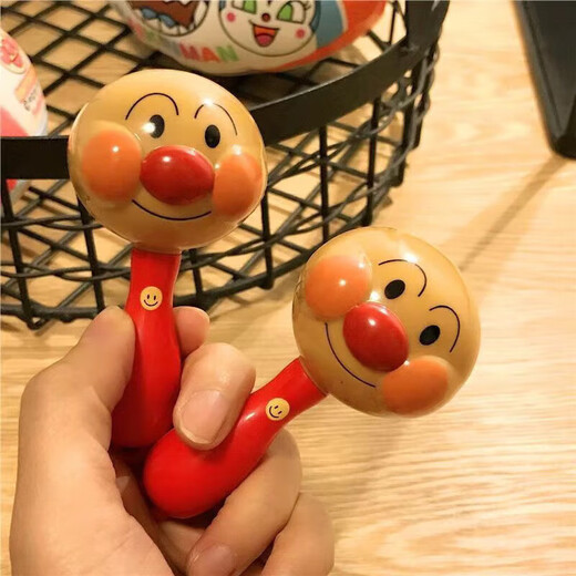 MiNong hand-held Anpanman newborn baby hand bell Anpanman sand hammer comfort toy 0-6 months one