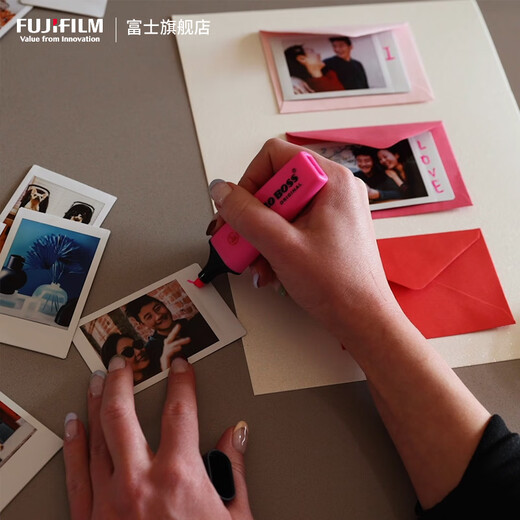 Fuji (FUJIFILM) instax instant camera 3-inch mini photo paper film roll 3-inch double pack + photo album + refrigerator magnet, including 20 sheets of white-bordered photo paper, official standard