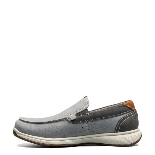Florsheim Boys, Cross Moccasin Toe Slip-on Little and Big Kids, Gray Gray 10 Toddler
