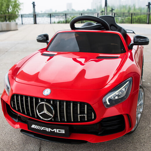Zhouke Benz children's electric car two-seater four-wheel drive car children's remote control car two-seater male and female child Mars red two-seater+four-wheel drive+V battery+swing+empty four-drive