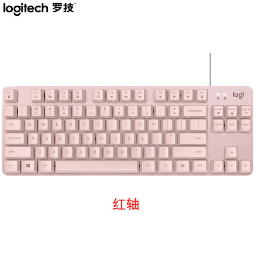 罗技K835机械键盘 有线游戏键盘 办公84键TTC轴 商务家用电竞键盘短款小尺寸台式机笔记本吃鸡键盘K835 粉色红轴