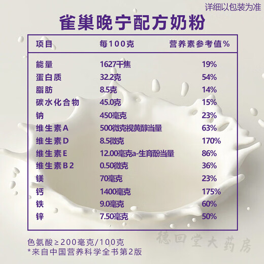 雀巢（Nestle）怡养晚宁奶粉690g高蛋白高钙色氨酸桑叶提取物 雀巢晚宁奶粉690g*