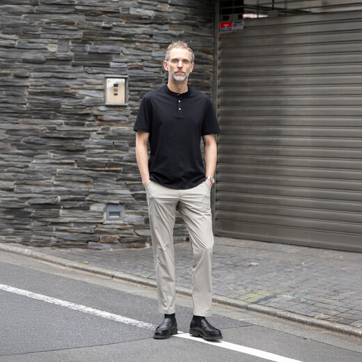 Pflege des Lords 丨 Sonic 丨 Summer Herren kurzärmelig Henry Neck Polo Shirt Business T-Shirt 098601 Jungle Green L.