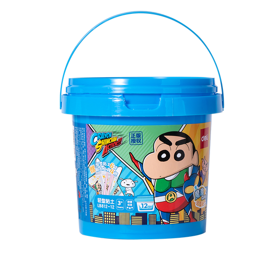 
Deli Crayon Shin-shiba 12-color barrel ultra-light clay children's toys birthday gift plasticine color clay clay