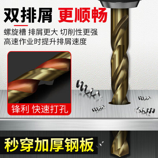 Xinong high cobalt twist drill bit stainless steel special hand drill drilling straight handle alloy drill bit M42 high hardness 1.5mm high cobalt content 10 pieces