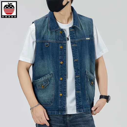 Aemape Apple Light Color de grande taille Vertinit vestime en denim pour hommes et femmes Brand de travail à la mode de printemps et d'été