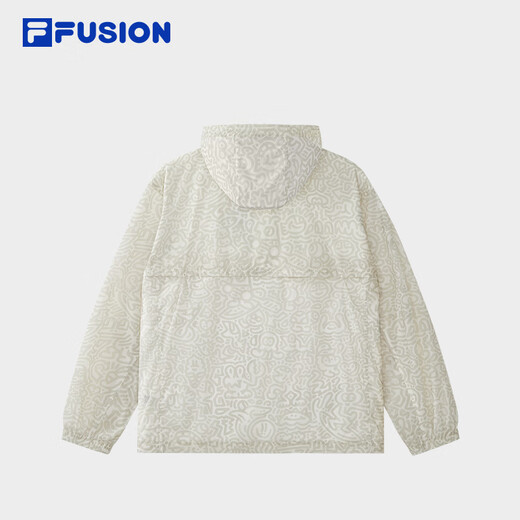 FILA FUSION Fashion Couple Woven Jacket 2025 Autumn New Sunscreen Cool Hooded Top Cloud White-WT 3XL 190/108A/XXXL