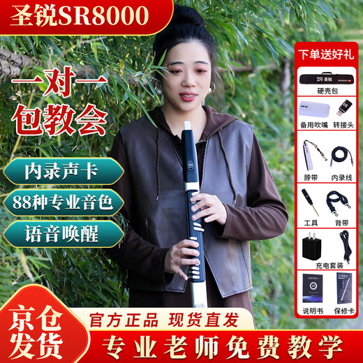 圣锐SR8000电吹管【官方正品】中老年人初学者乐器电萨克斯葫芦丝笛子 SR8000官方标配+直播教学