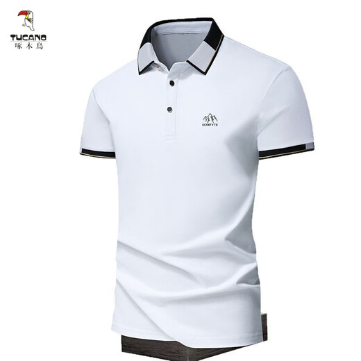 
Woodpecker (TUCANO) T-shirt for men short-sleeved polo shirt for men bottoming shirt for summer new men's half-sleeved casual T-shirt lapel top for men 733 apricot XL
