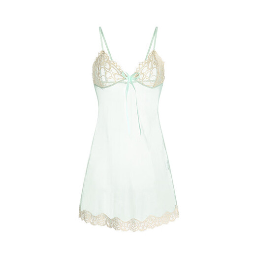 DZ Lace empalmado Sexy Mesh Perspective Tenting Nightgown 3883 Camillón Pink Nightgown + T-Tousers XL