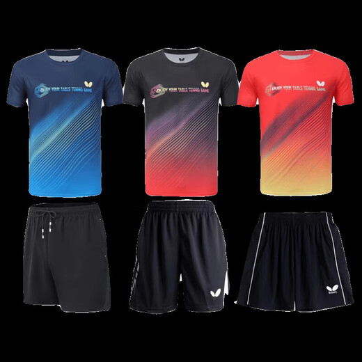 
Butterfly table tennis uniform men's summer new quick-drying breathable badminton uniform suit 838 blue top + 1913 quick-drying pants suit XL men/weight 130-140Jin [Jin equals 0.5 kg]